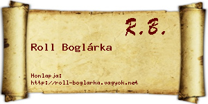 Roll Boglárka névjegykártya